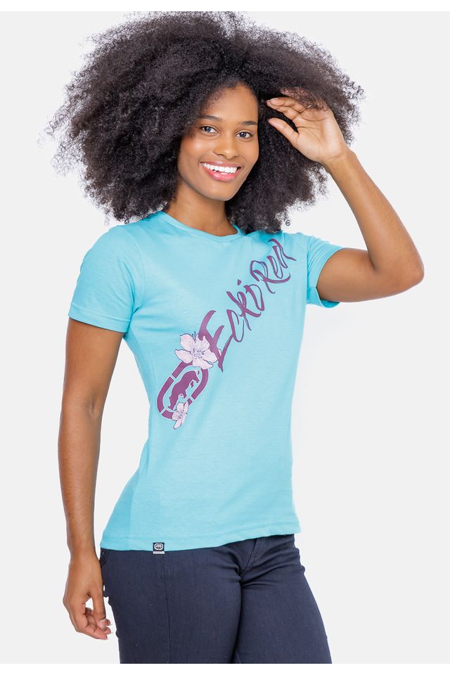 Camiseta-Ecko-Feminina-Rado-Azul-Claro Camiseta-Ecko-Feminina-Rado-Azul-Claro