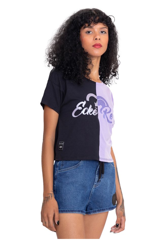 Camiseta-Ecko-Feminina-Bitch-Lilas-c--Preta Camiseta-Ecko-Feminina-Bitch-Lilas-c--Preta