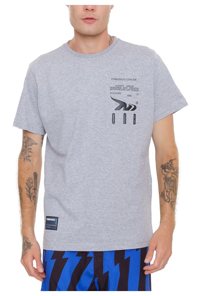 Camiseta-Onbongo-Strokes-Cinza-Mescla