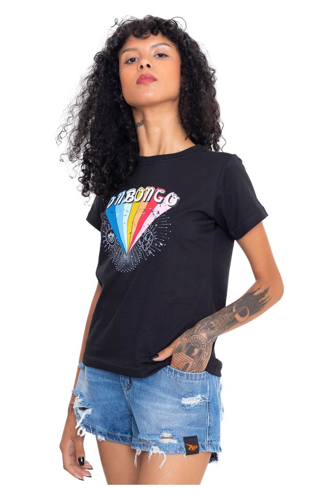 Camiseta-Onbongo-Feminina-Rain-Preta Camiseta-Onbongo-Feminina-Rain-Preta