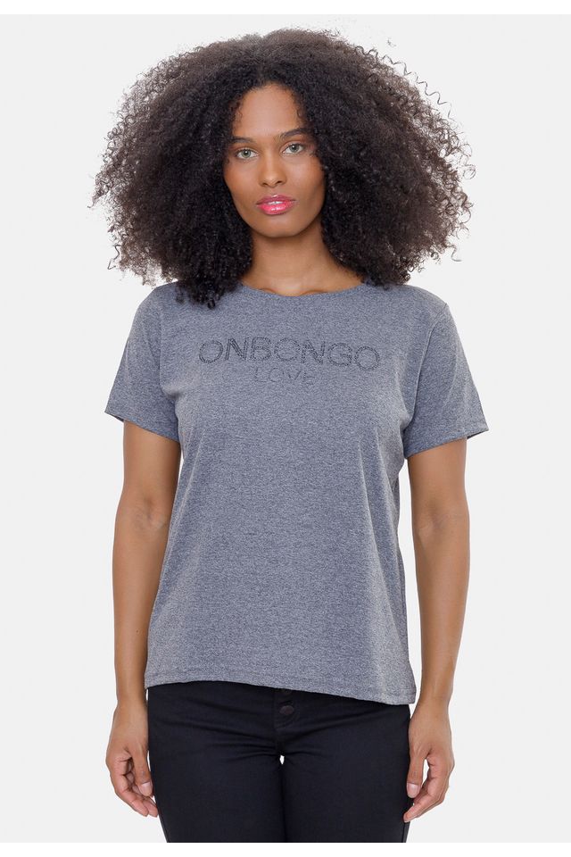 Camiseta-Onbongo-Feminina-Call-Cinza-Mescla-Escuro Camiseta-Onbongo-Feminina-Call-Cinza-Mescla-Escuro