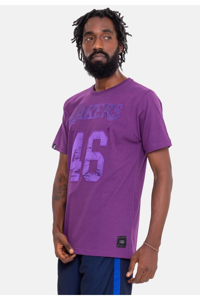 Camiseta-NBA-Year-Applique-Los-Angeles-Lakers-Roxa