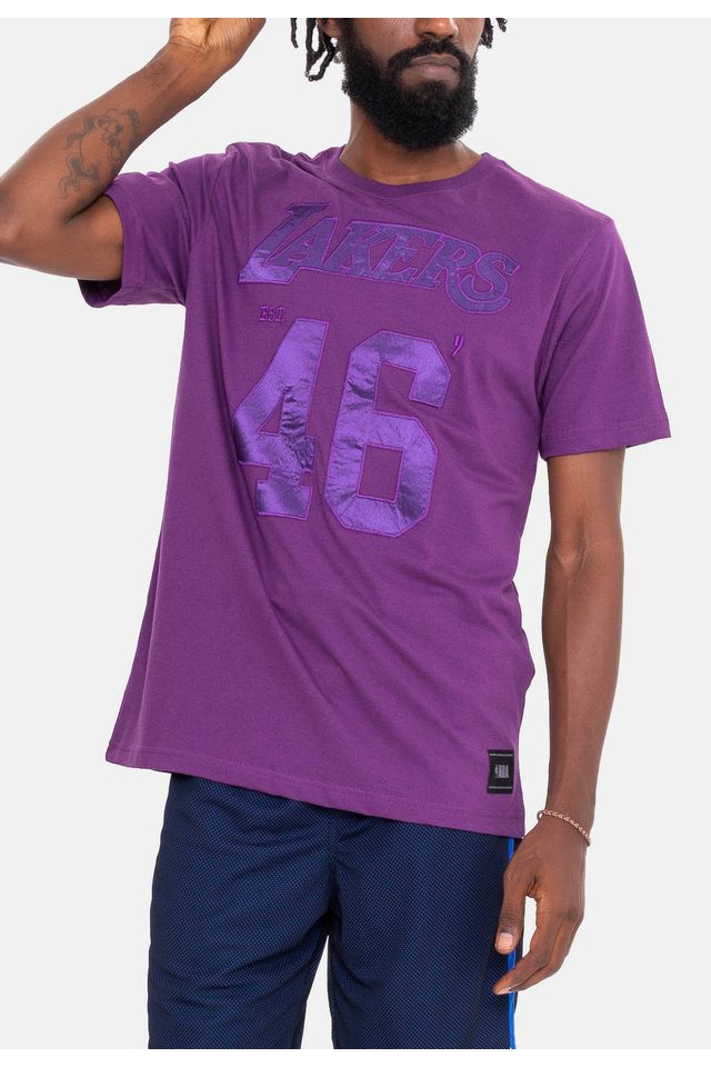 Camiseta-NBA-Year-Applique-Los-Angeles-Lakers-Roxa