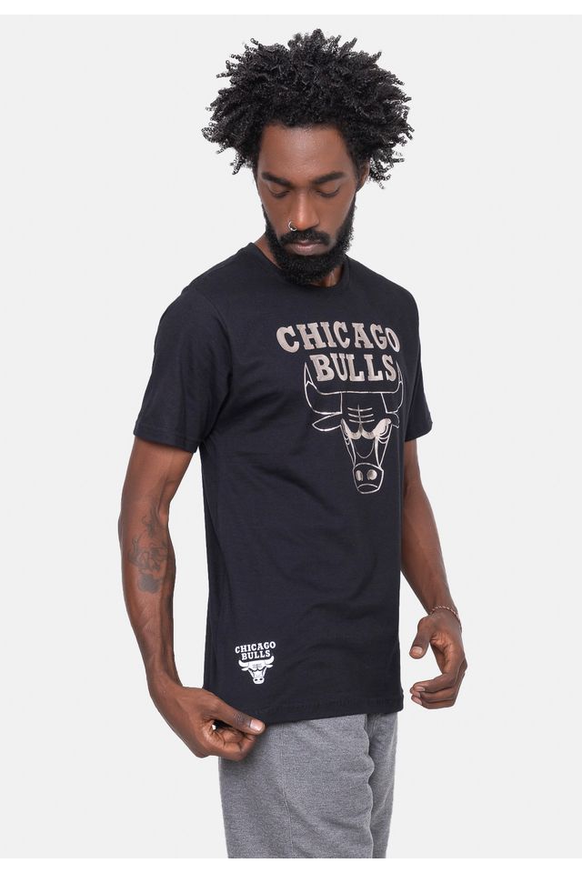 Camiseta-NBA-Silver-Logo-Chicago-Bulls-Preta