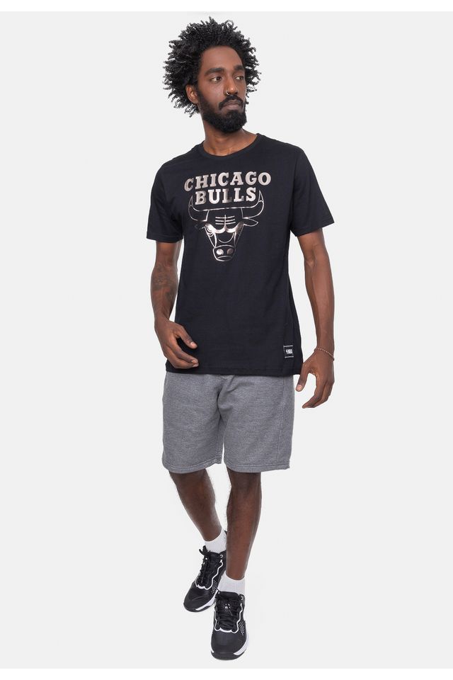 Camiseta-NBA-Silver-Logo-Chicago-Bulls-Preta