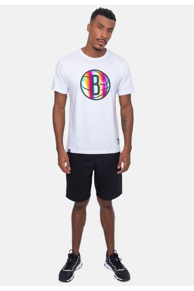 Camiseta-NBA-Rainbow-Logo-Brooklyn-Nets-Off-White