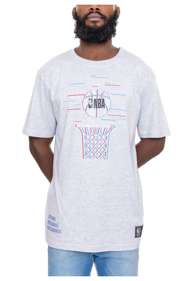 Camiseta-NBA-Basket-Hoop-Cinza-Mescla