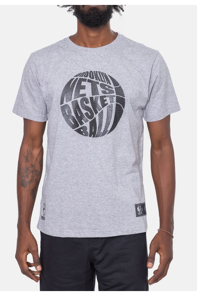 Camiseta-NBA-Basketball-Brooklyn-Nets-Cinza-Mescla