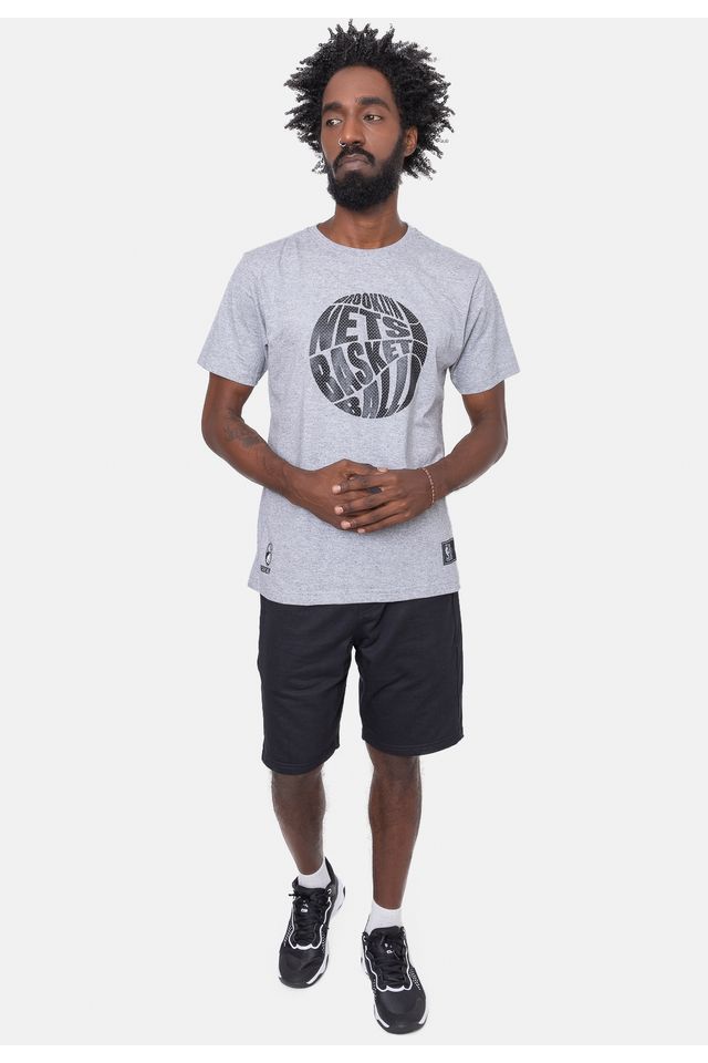 Camiseta-NBA-Basketball-Brooklyn-Nets-Cinza-Mescla