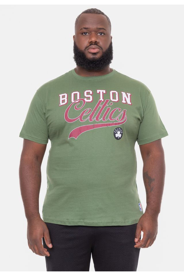 Camiseta-NBA-Plus-Size-College-Logo-Boston-Celtics-Verde-Militar