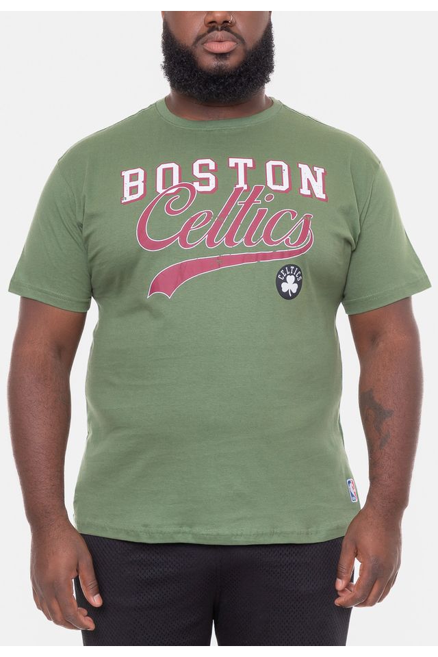 Camiseta-NBA-Plus-Size-College-Logo-Boston-Celtics-Verde-Militar