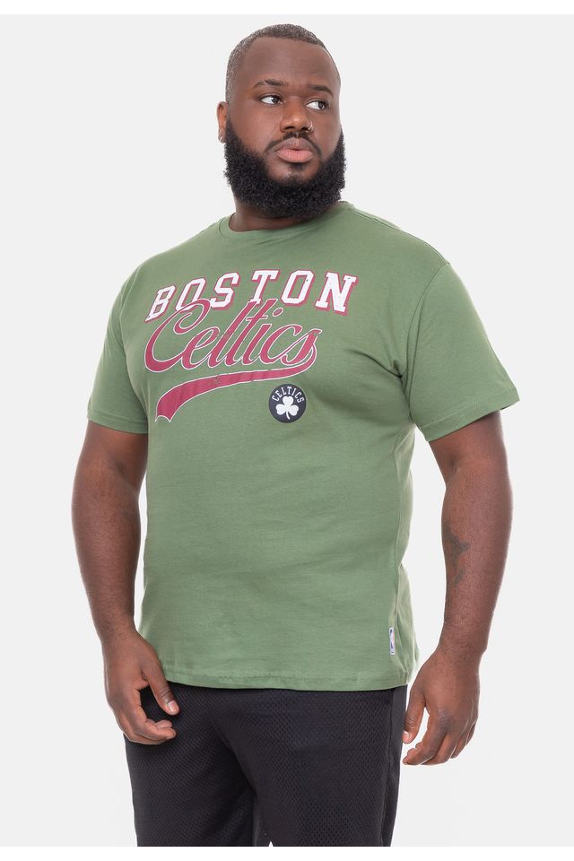 Camiseta-NBA-Plus-Size-College-Logo-Boston-Celtics-Verde-Militar
