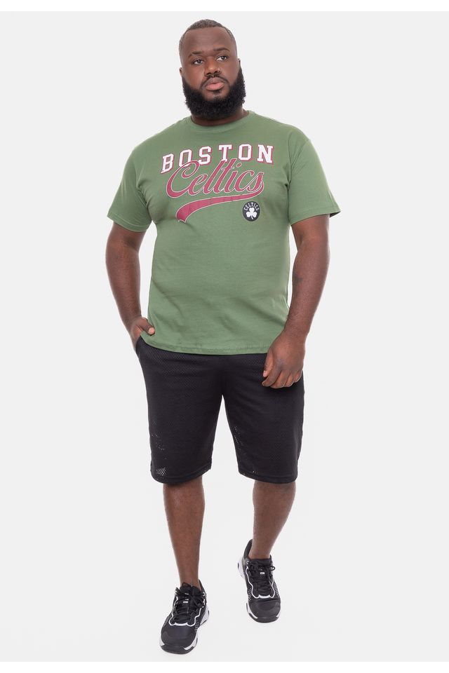 Camiseta-NBA-Plus-Size-College-Logo-Boston-Celtics-Verde-Militar
