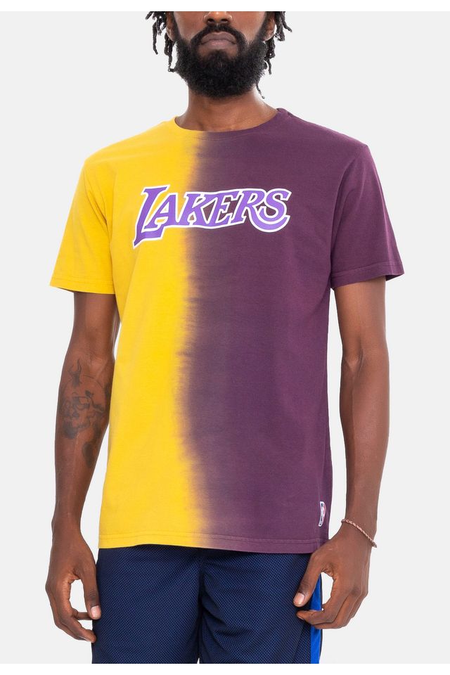 Camiseta-NBA-Gradient-Color-Los-Angeles-Lakers-Roxa-Com-Amarela