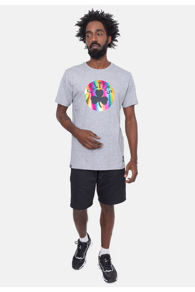 Camiseta-NBA-Rainbow-Logo-Boston-Celtics-Cinza-Mescla