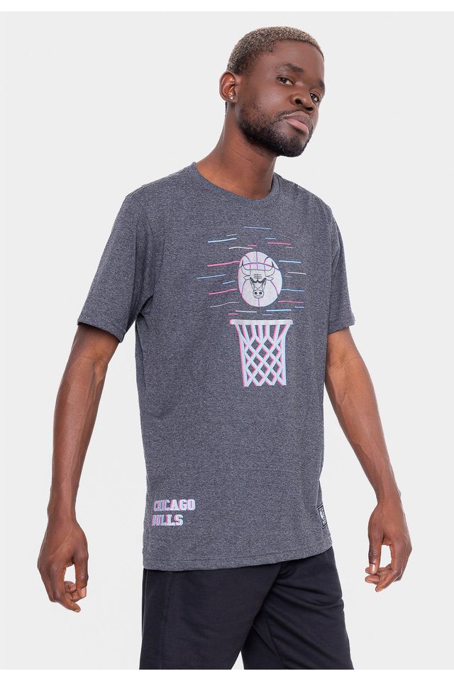 Camiseta-NBA-Basket-Hoop-Chicago-Bulls-Cinza-Mescla-Escuro