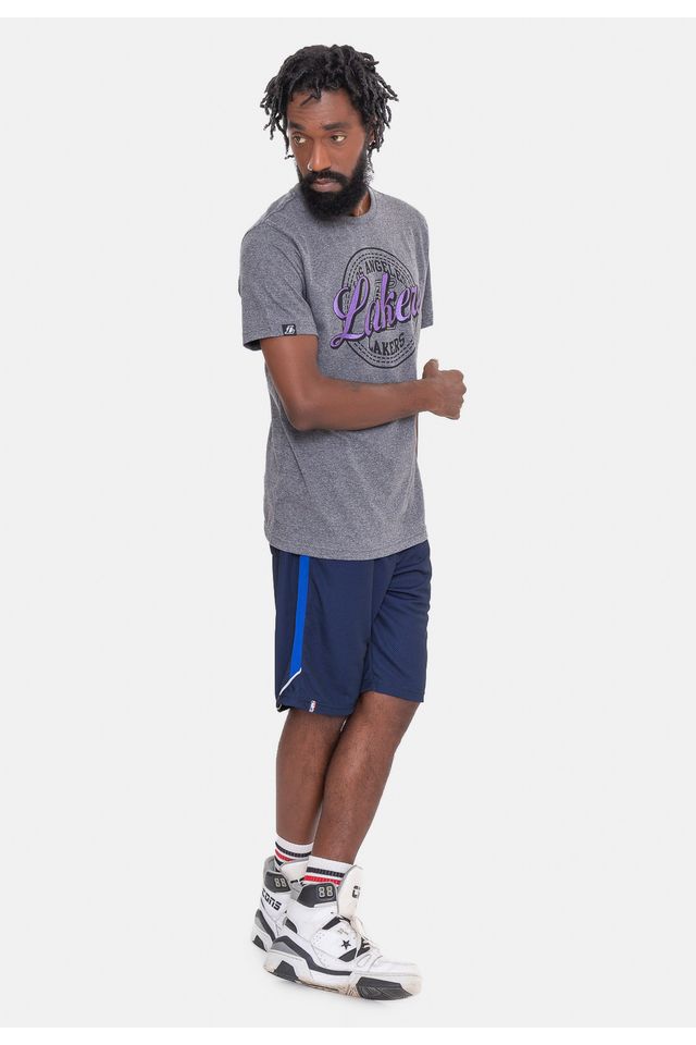 Camiseta-NBA-Metal-Team-Los-Angeles-Lakers-Cinza-Mescla-Escuro
