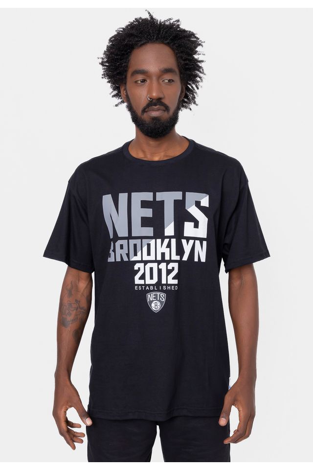 Camiseta-NBA-Plus-Size-SpotLight-Brooklyn-Nets-Preta