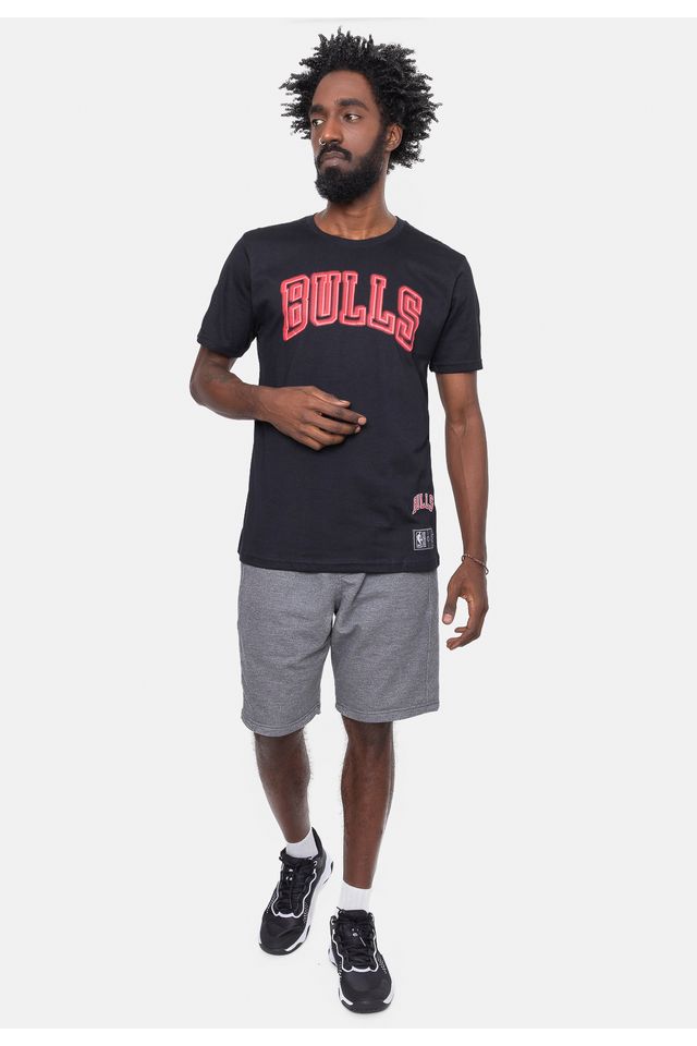 Camiseta-NBA-Blur-Logo-Chicago-Bulls-Preta