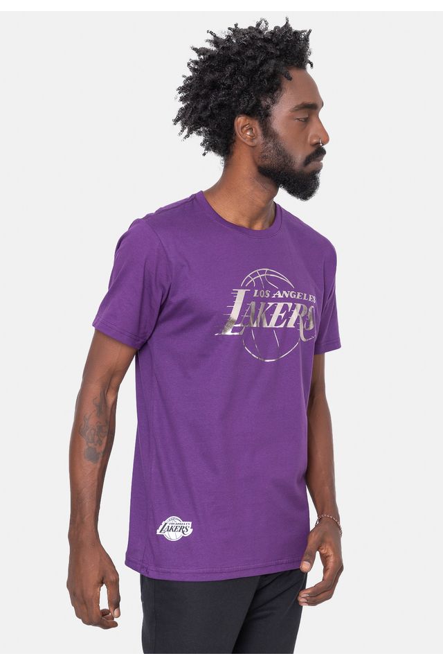 Camiseta-NBA-Silver-Logo-Los-Angeles-Lakers-Roxa