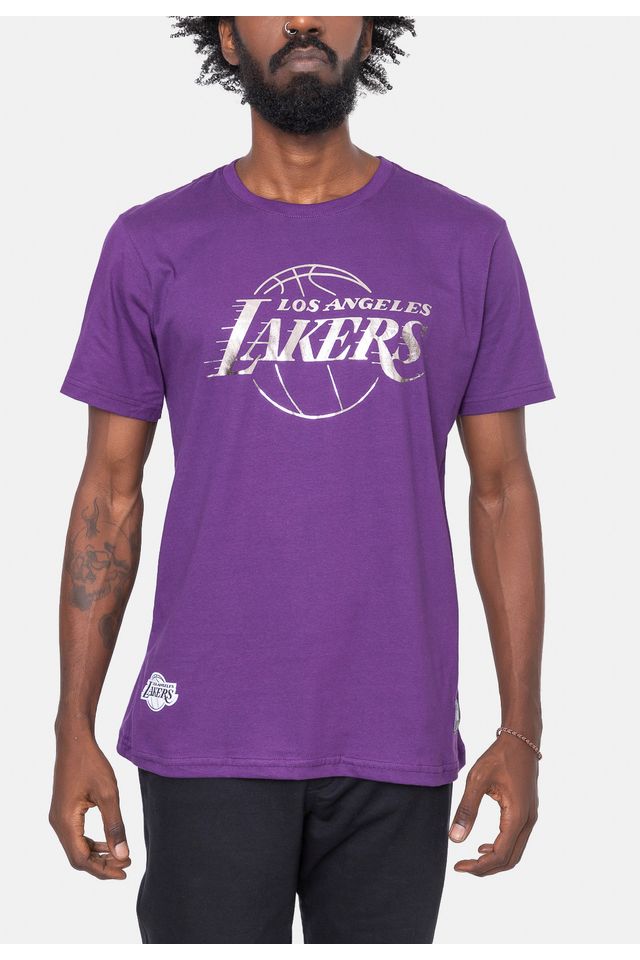 Camiseta-NBA-Silver-Logo-Los-Angeles-Lakers-Roxa