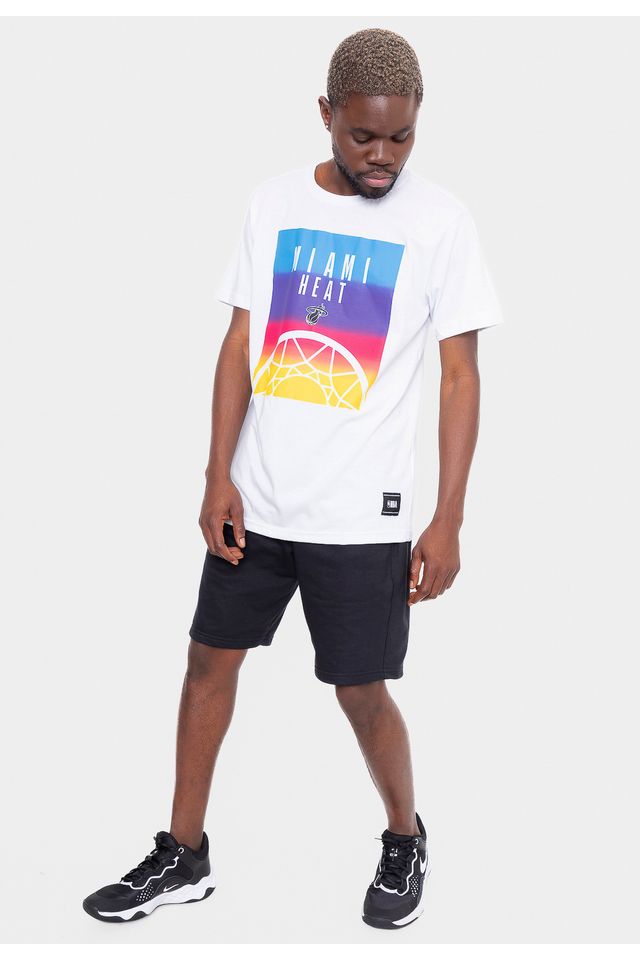 Camiseta-NBA-Sunset-Tema-Miami-Heat-Off-White