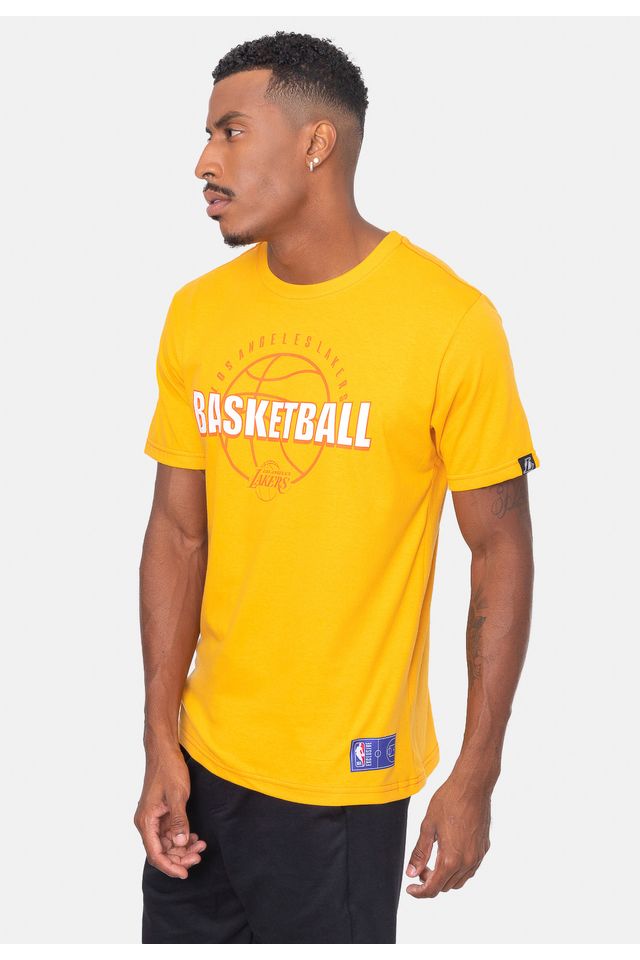 Camiseta-NBA-Ball-Outline-Los-Angeles-Lakers-Amarela
