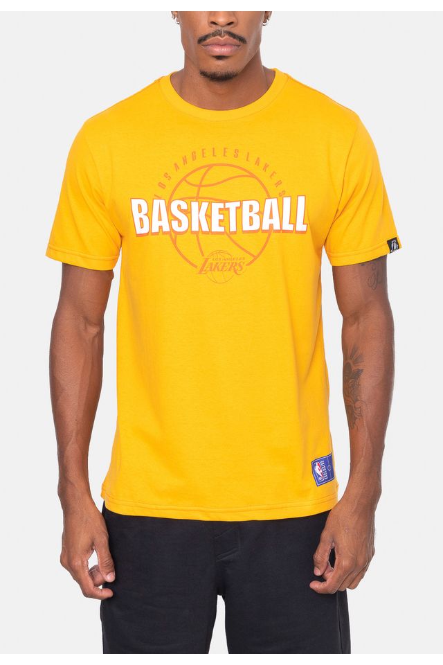 Camiseta-NBA-Ball-Outline-Los-Angeles-Lakers-Amarela