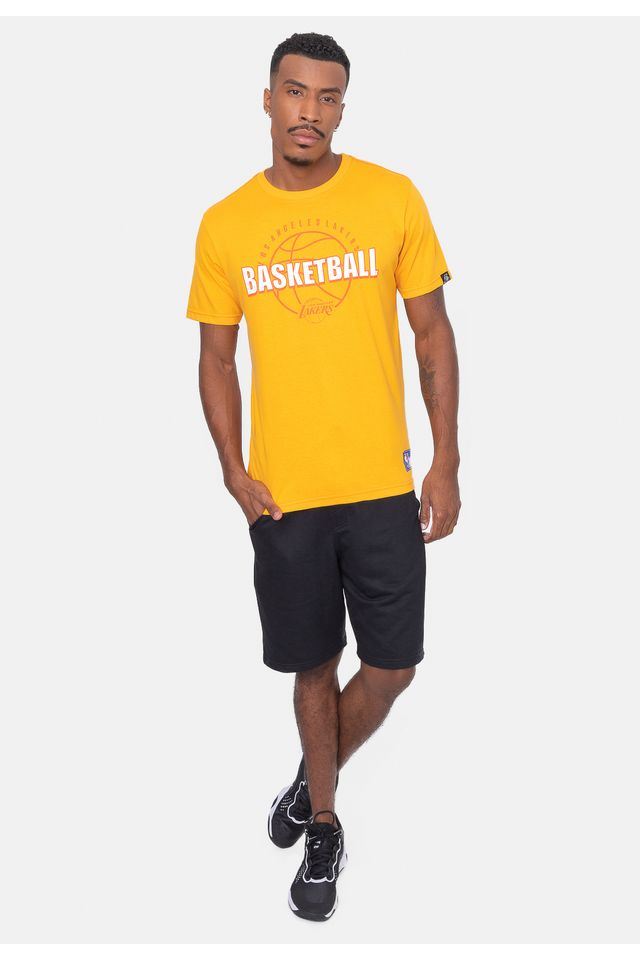 Camiseta-NBA-Ball-Outline-Los-Angeles-Lakers-Amarela