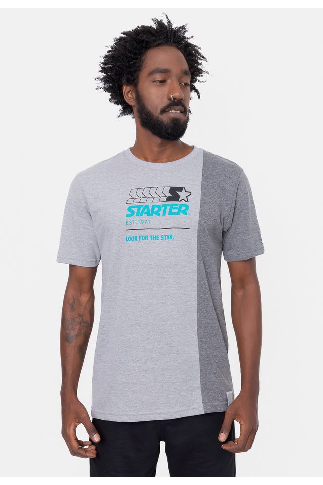 Camiseta-Starter-Rec-Snip-Cinza-Mescla Camiseta-Starter-Rec-Snip-Cinza-Mescla