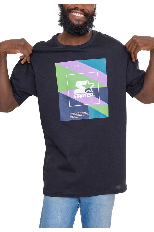 Camiseta-Starter-Geometric-Preta