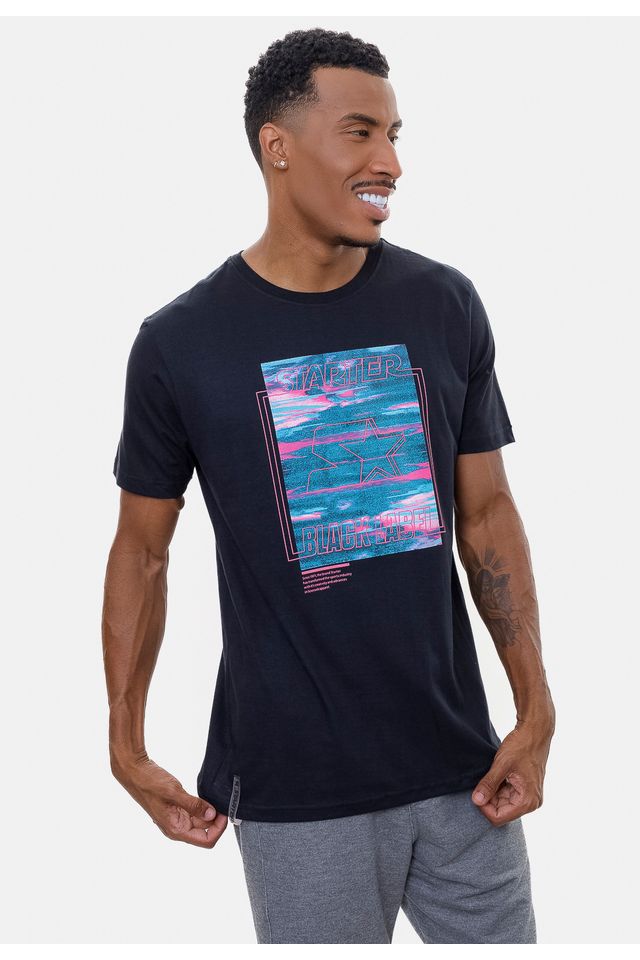 Camiseta-Starter-Estampada-Preta