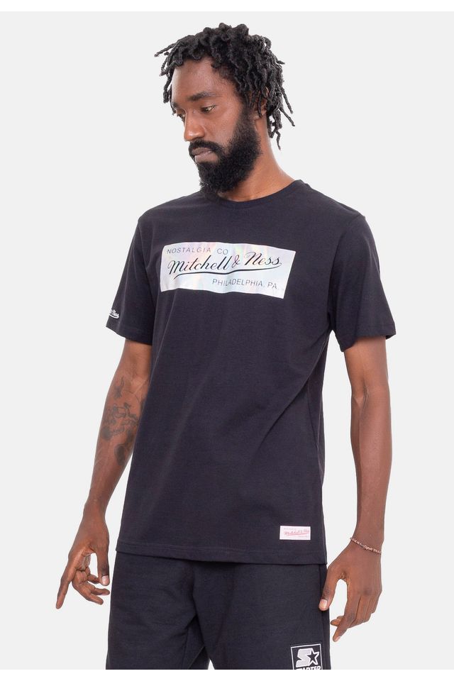 Camiseta-Mitchell---Ness-Box-Foil-Preta Camiseta-Mitchell---Ness-Box-Foil-Preta