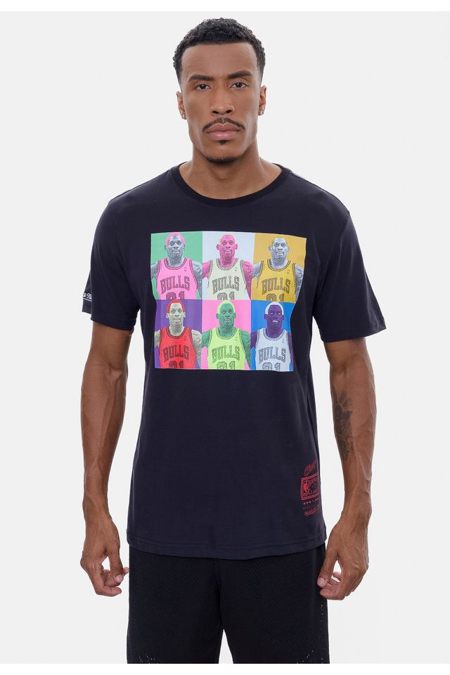 Camiseta-Mitchell---Ness-Pop-Art-Chicago-Bulls-Preta Camiseta-Mitchell---Ness-Pop-Art-Chicago-Bulls-Preta