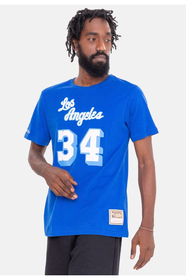 Camiseta-Mitchell---Ness-Name-And-Number-Shaquille-O-Neal-Los-Angeles-Lakers-Azul