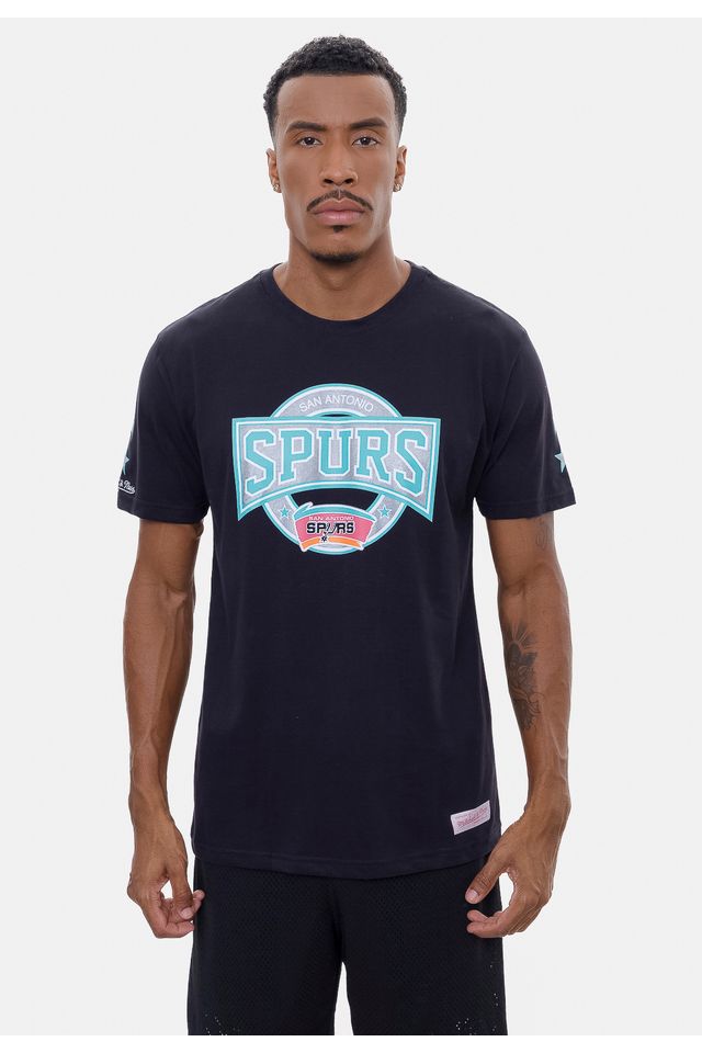 Camiseta-Mitchell---Ness-Team-Star-San-Antonio-Spurs-Preta Camiseta-Mitchell---Ness-Team-Star-San-Antonio-Spurs-Preta