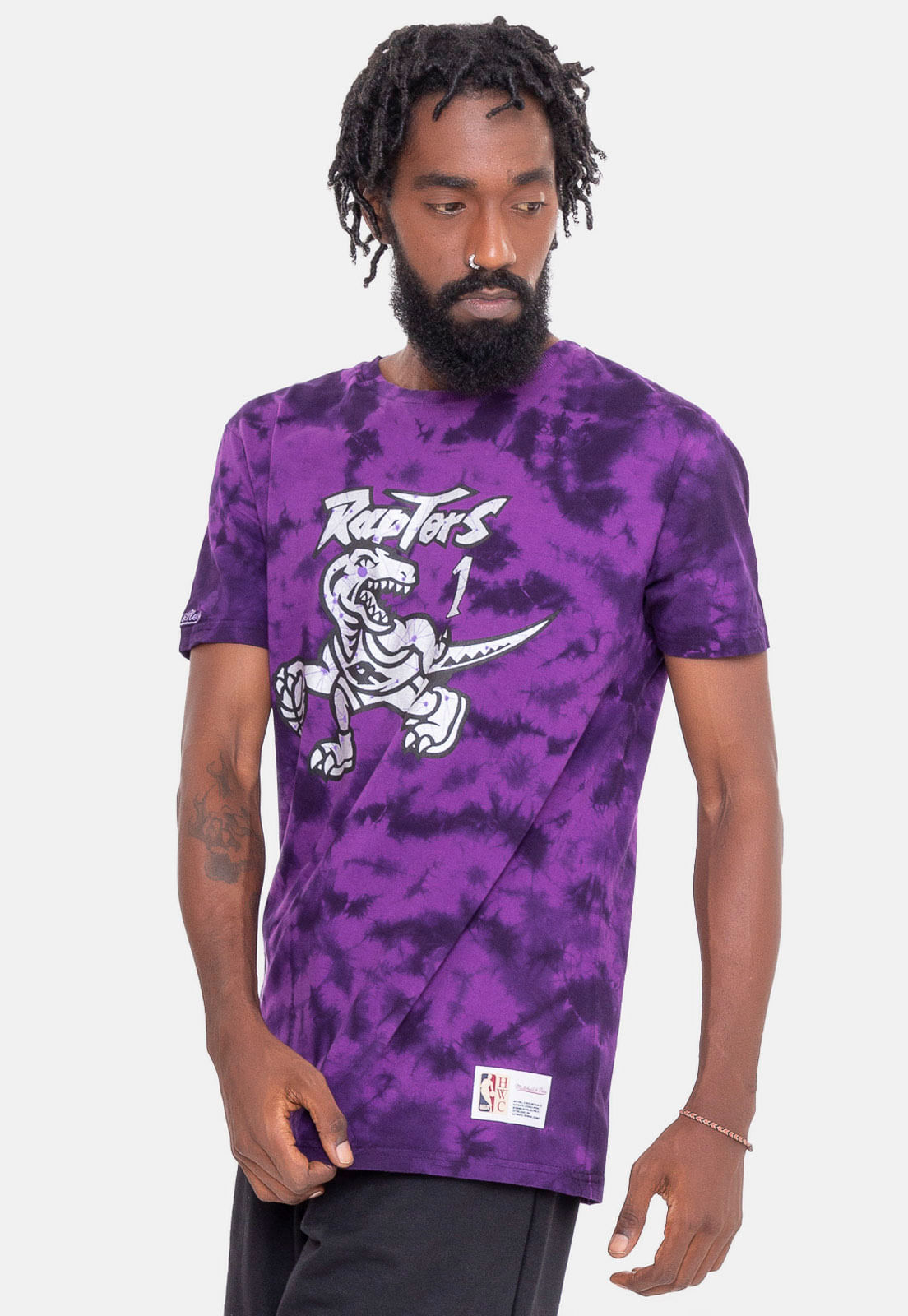 purple tie dye raptors shirt