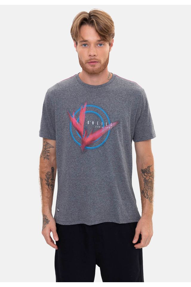 Camiseta-Oneill-Blur-Cinza-Mescla-Escuro
