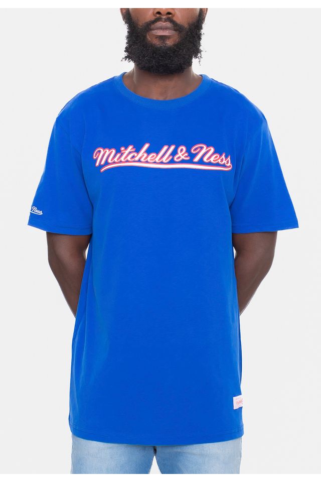 Camiseta-Mitchell---Ness-Branded-Script-Azul