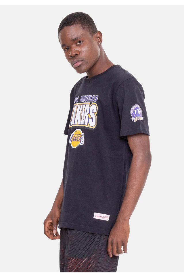 Camiseta-Mitchell---Ness-NBA-Champions-Los-Angeles-Lakers-Preta Camiseta-Mitchell---Ness-NBA-Champions-Los-Angeles-Lakers-Preta