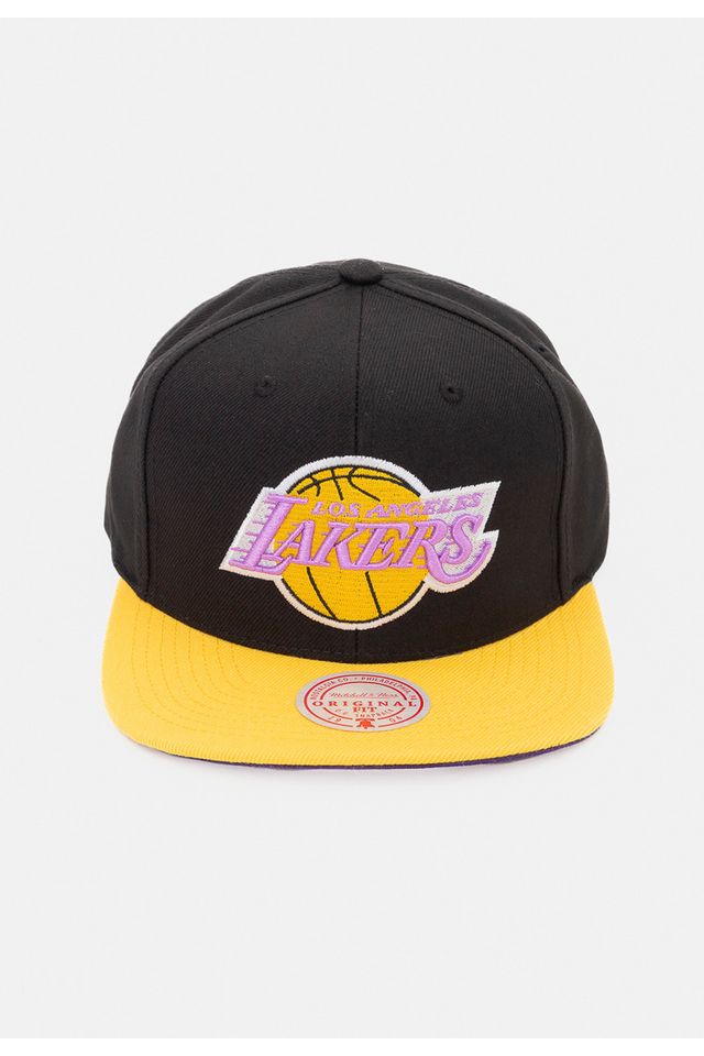 Bone-Mitchell---Ness-NBA-Core-Basic-Snapback-HWC-Los-Angeles-Lakers-Preto-com-Dourado