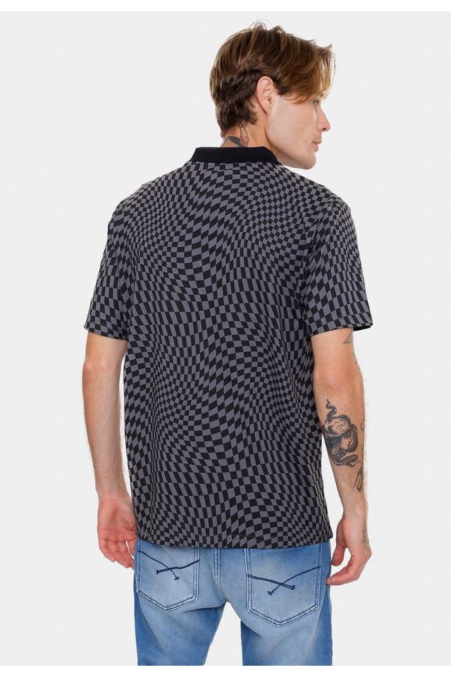 Camisa-Polo-HD-Liquify-Check-Preta