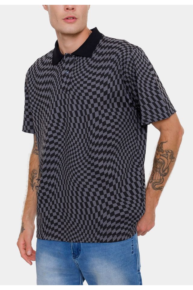 Camisa-Polo-HD-Liquify-Check-Preta