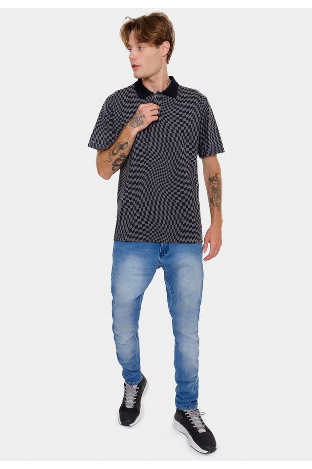 Camisa-Polo-HD-Liquify-Check-Preta