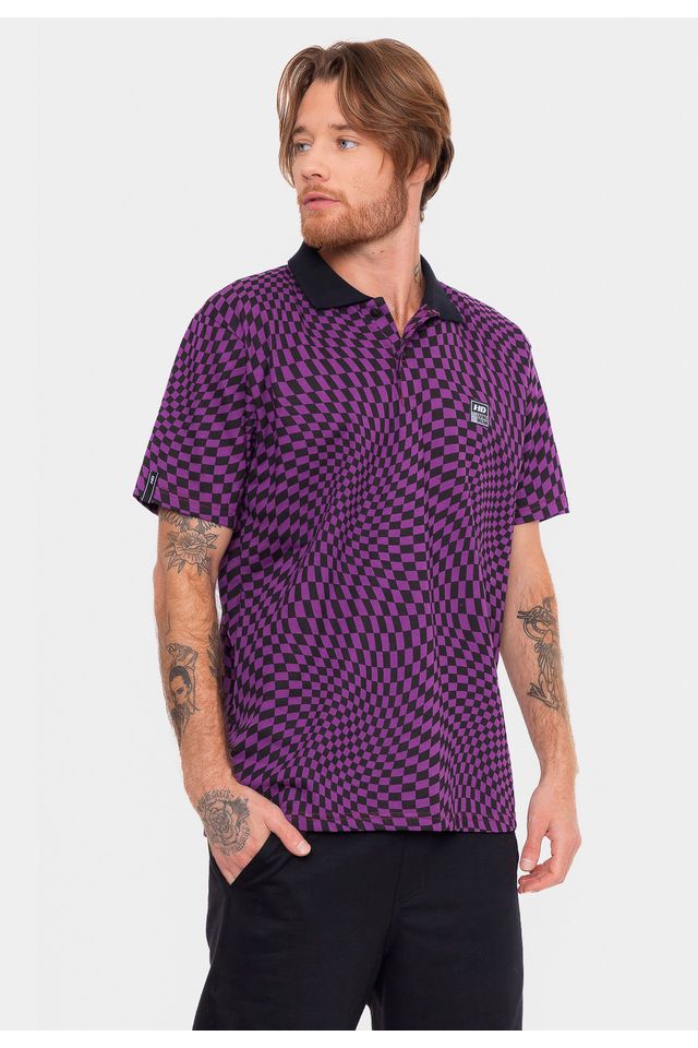 Camisa-Polo-HD-Liquify-Check-Roxa