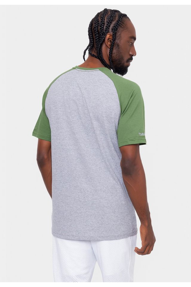 Camiseta-Mitchell---Ness-NFL-Raglan-Especial-Green-Bay-Packers-Cinza-Mescla