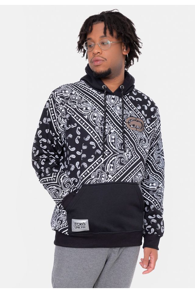 Moletom-Ecko-Capuz-Ley-Preto Moletom-Ecko-Capuz-Ley-Preto