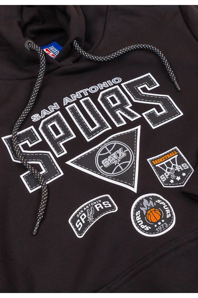Moletom-NBA-Juvenil-Patches-San-Antonio-Spurs-Preto