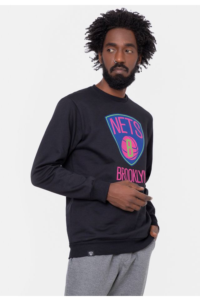 Moletom-NBA-Neon-Colors-Brooklyn-Nets-Preto