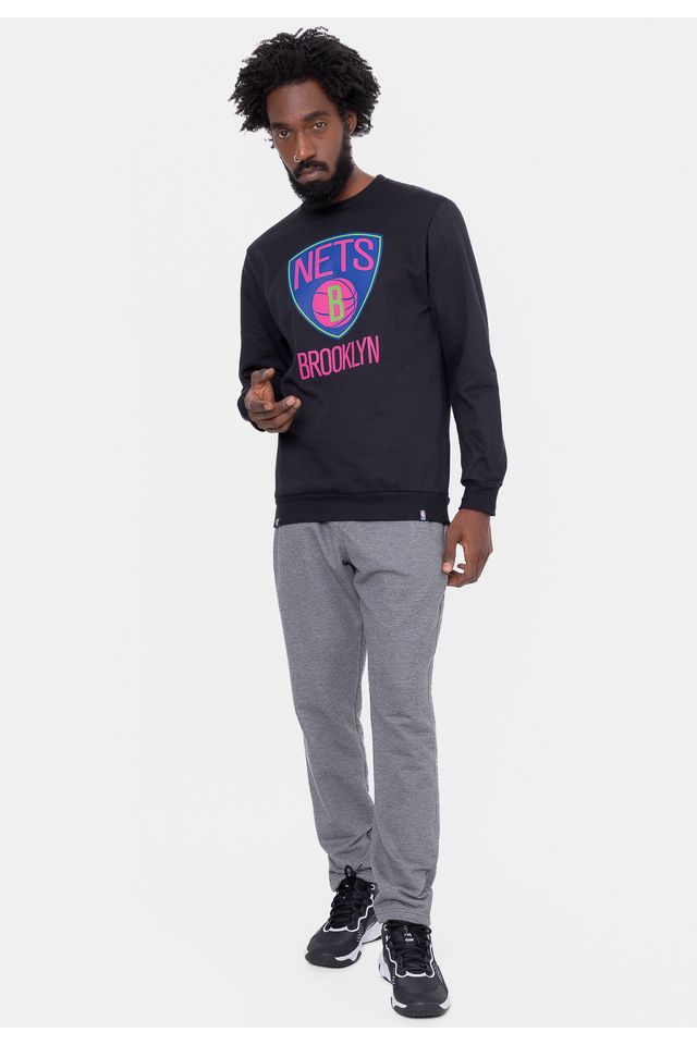 Moletom-NBA-Neon-Colors-Brooklyn-Nets-Preto